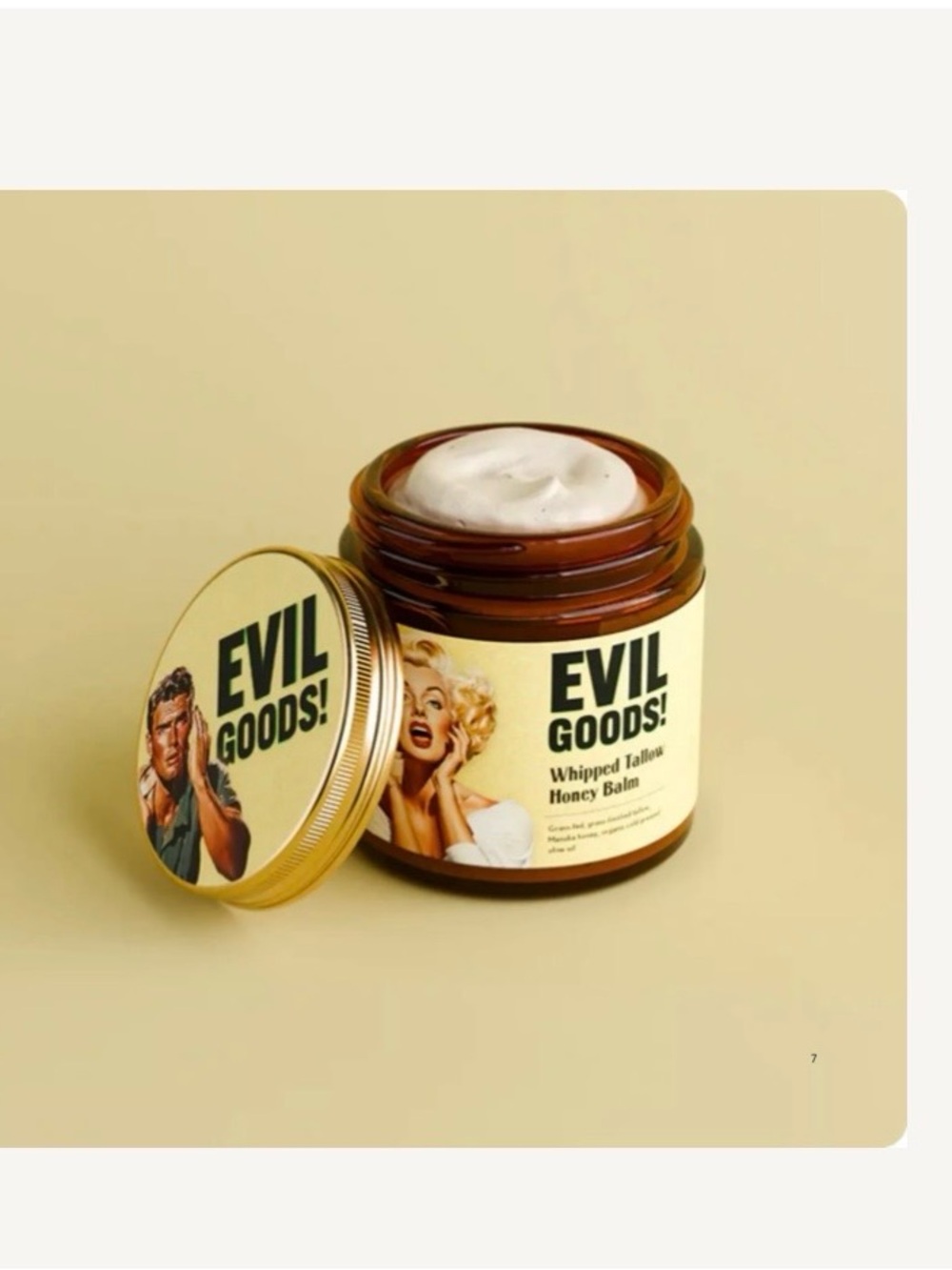 Evil Goods! Whipped Tallow Honey Balm. Grass-fed, Manuka honey. $49 NEW NIB